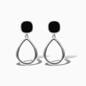 Noir Halo Drop Earrings
