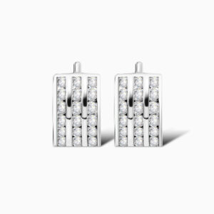 Triple Row Pave Hoop Earrings