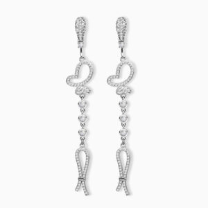 Heart & Bow Drop Earrings