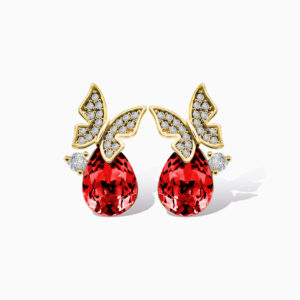 Crimson Monarch Stud Earrings