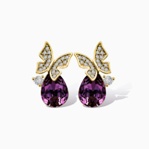 Violet Wing Stud Earrings