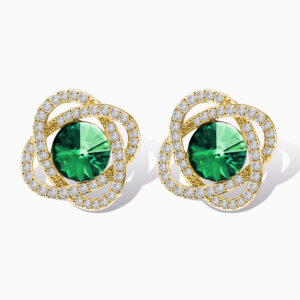 Emerald Helix Glow Stud Earrings