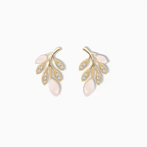 Blush Leaf Stud Earrings