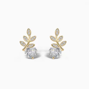 Golden Vine Stud Earrings