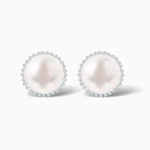 Pearl Halo Stud Earrings