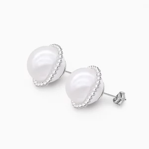 Pearl Crown Stud Earrings