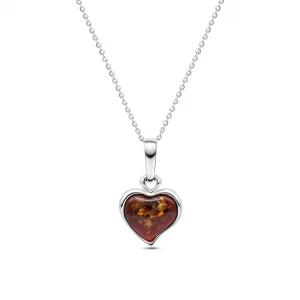 Amber Embrace Heart Pendant