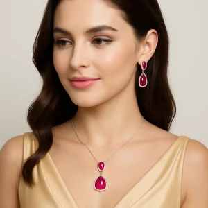 Crimson Etoile Pendant Set