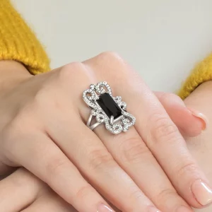 Obsidian Baroque Empress Ring