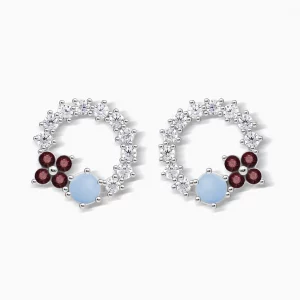 Blueberry Bloom Stud Earrings