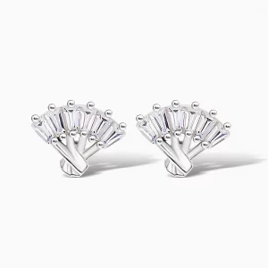 Crystal Fan Stud Earrings